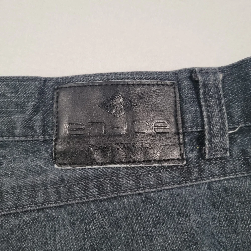 Y2k Enyce Men Jeans 48x34‎ Gray Straight Leg Denim Hip Hop Streetwear